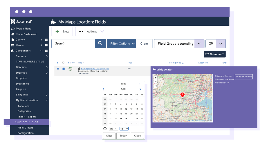 Custom fields for Joomla location search requests