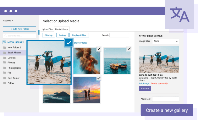 WordPress and polylang image gallery translation