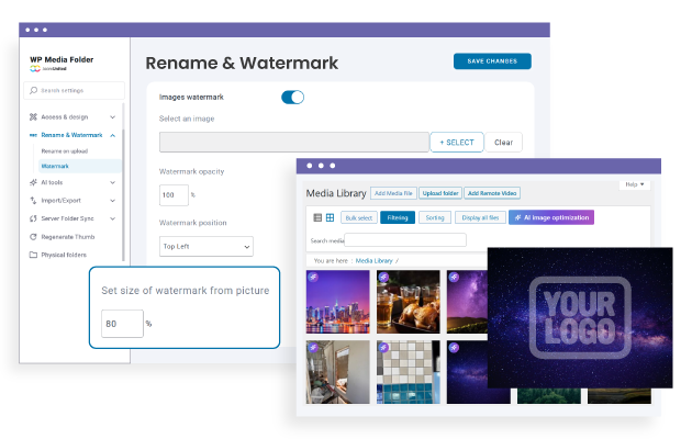 Watermark image scaling plugin
