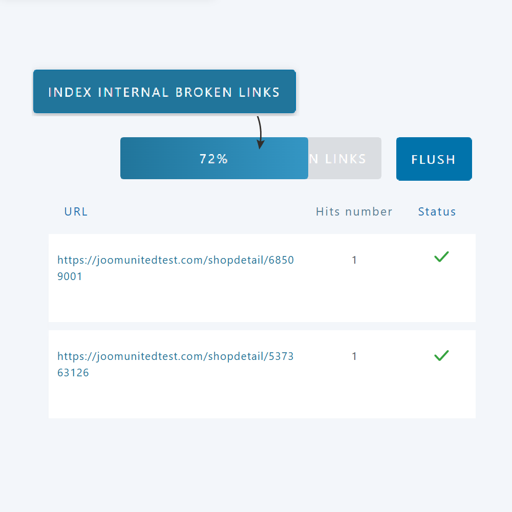 Index WordPress content internal broken links