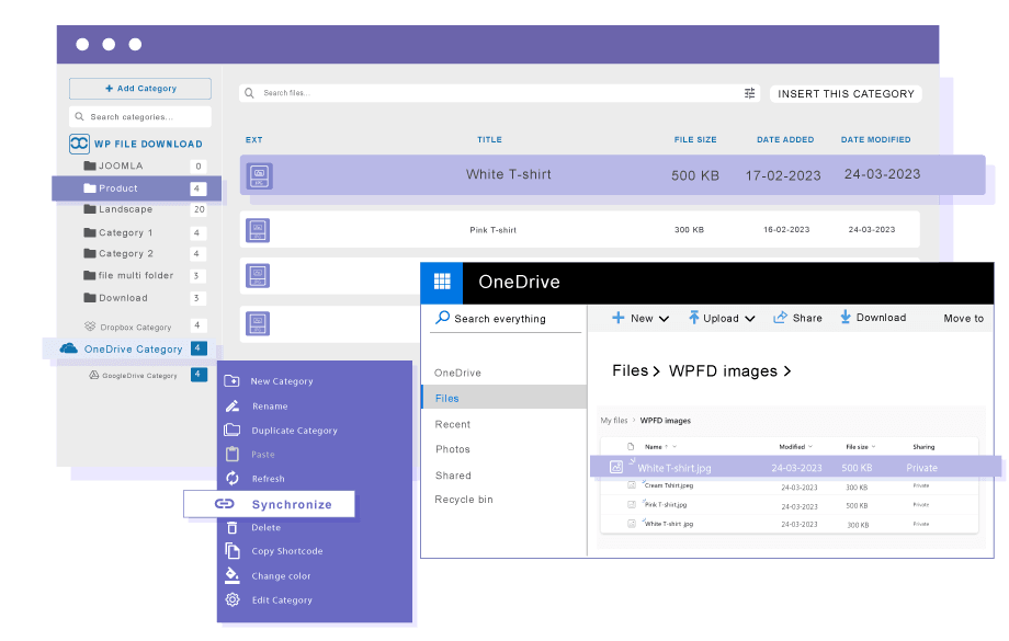 What Does WP File Download Synchronize With OneDrive Personal?