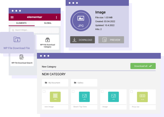 Elementor file manager