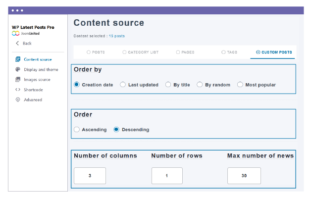 DIVI latest posts block with advanced filters