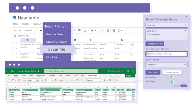 Insert Excel based table in WPBakery