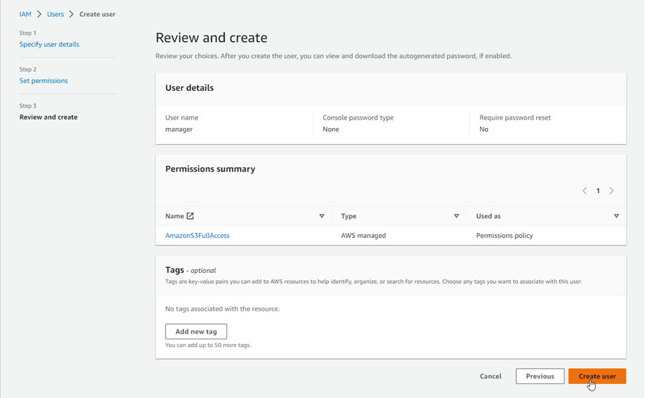 Create IAM User - How to Connect Amazon S3 Buckets to WP Media Folder for Optimized Cloud Storage